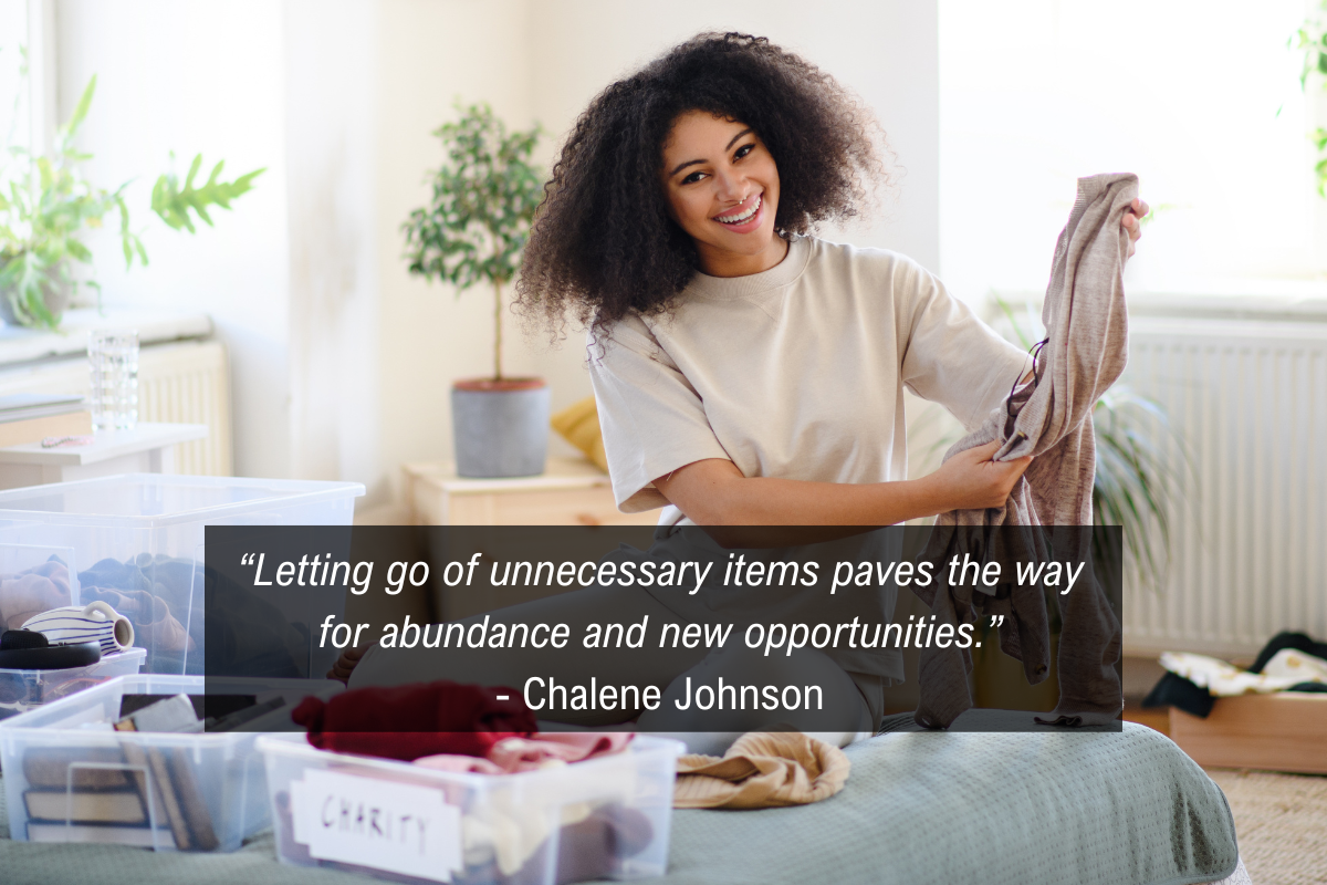 Chalene Johnson declutter quote - let go