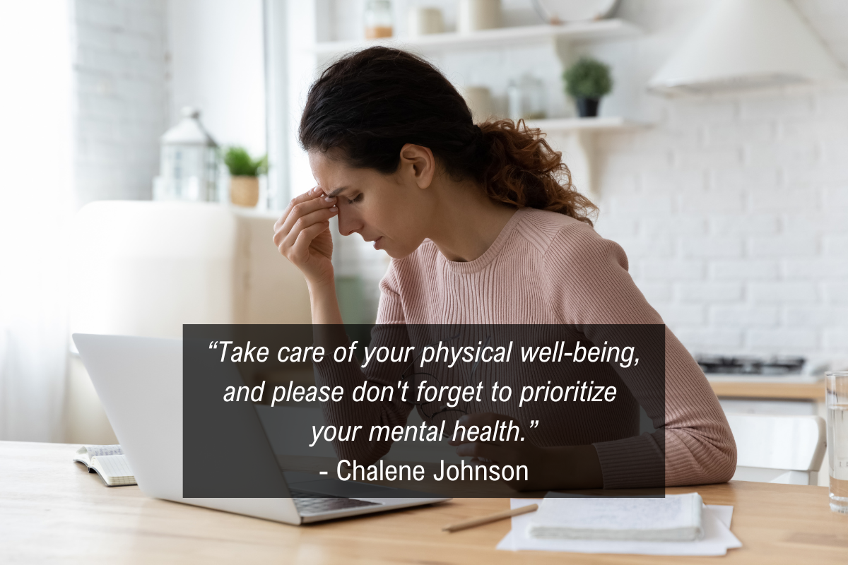 Chalene Johnson unhealthy quote - mental health