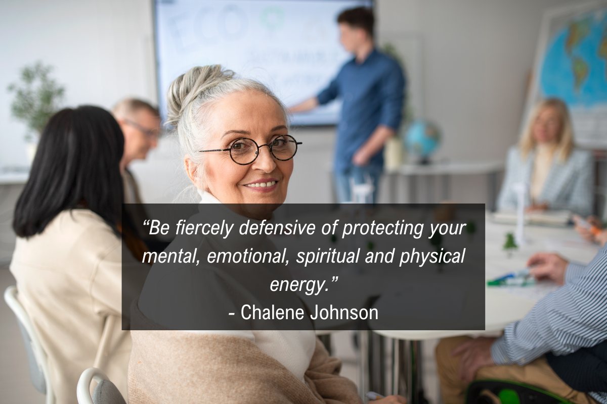 Chalene Johnson energy quote - fiercely defensive