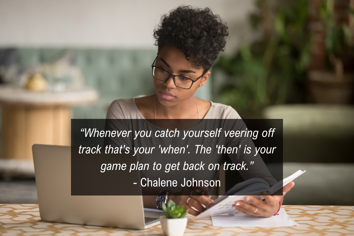 Chalene Johnson Tips to be More Focused quote - on track