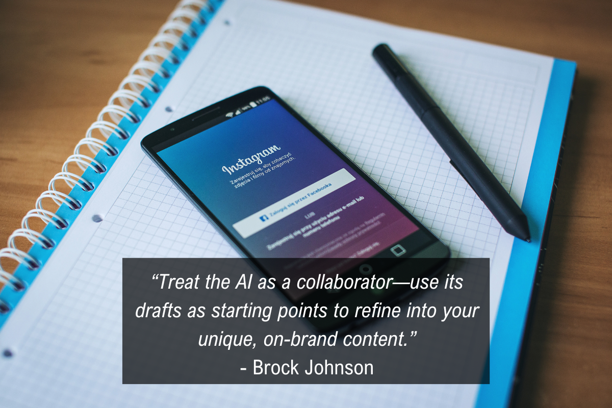Brock Johnson Instagram Reels quote - AI collaborate