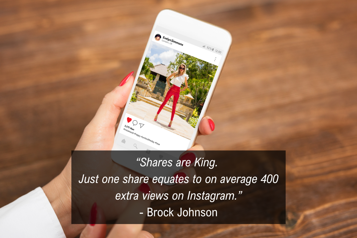 Brock Johnson get more engagement on Instagram quote - shares