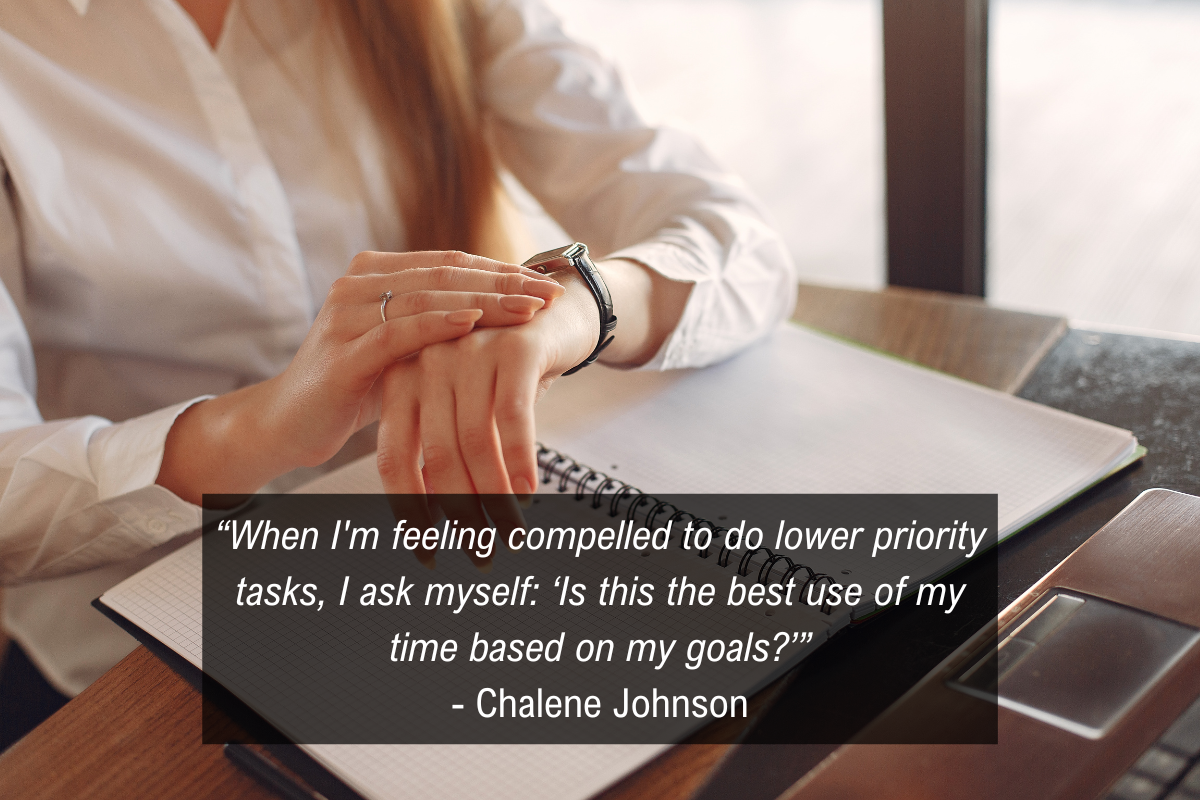 Chalene Johnson time saving hacks quote - priority
