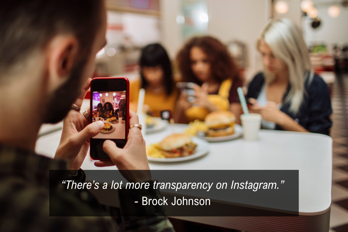 Brock Johnson Instagram Algorithm quote - transparency
