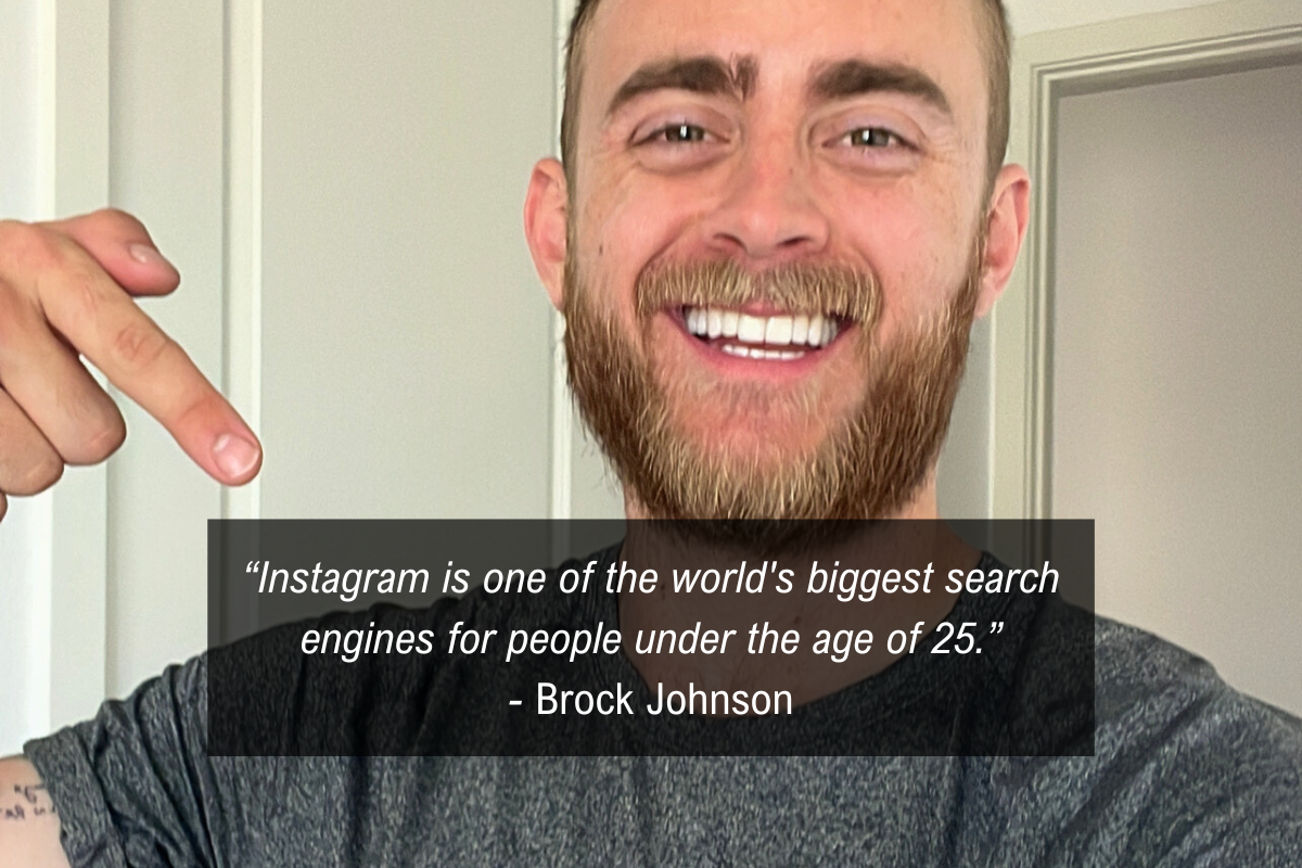 Brock Johnson Instagram SEO quote - search engine