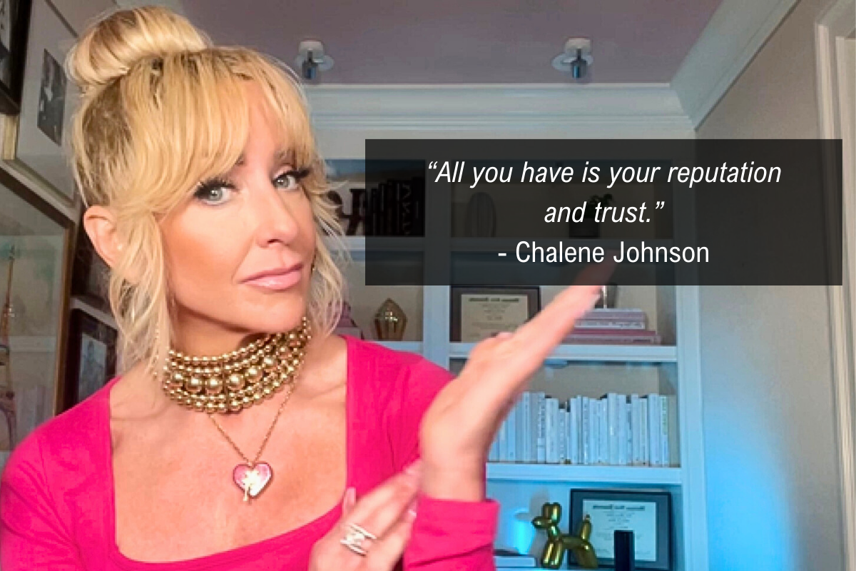 Chalene Johnson selling on social media quote - reputation trust