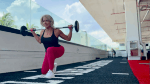 chalene lifting weights